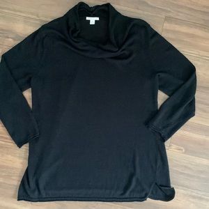 EUC - Coldwater Creek linen blend black tunic length sweater